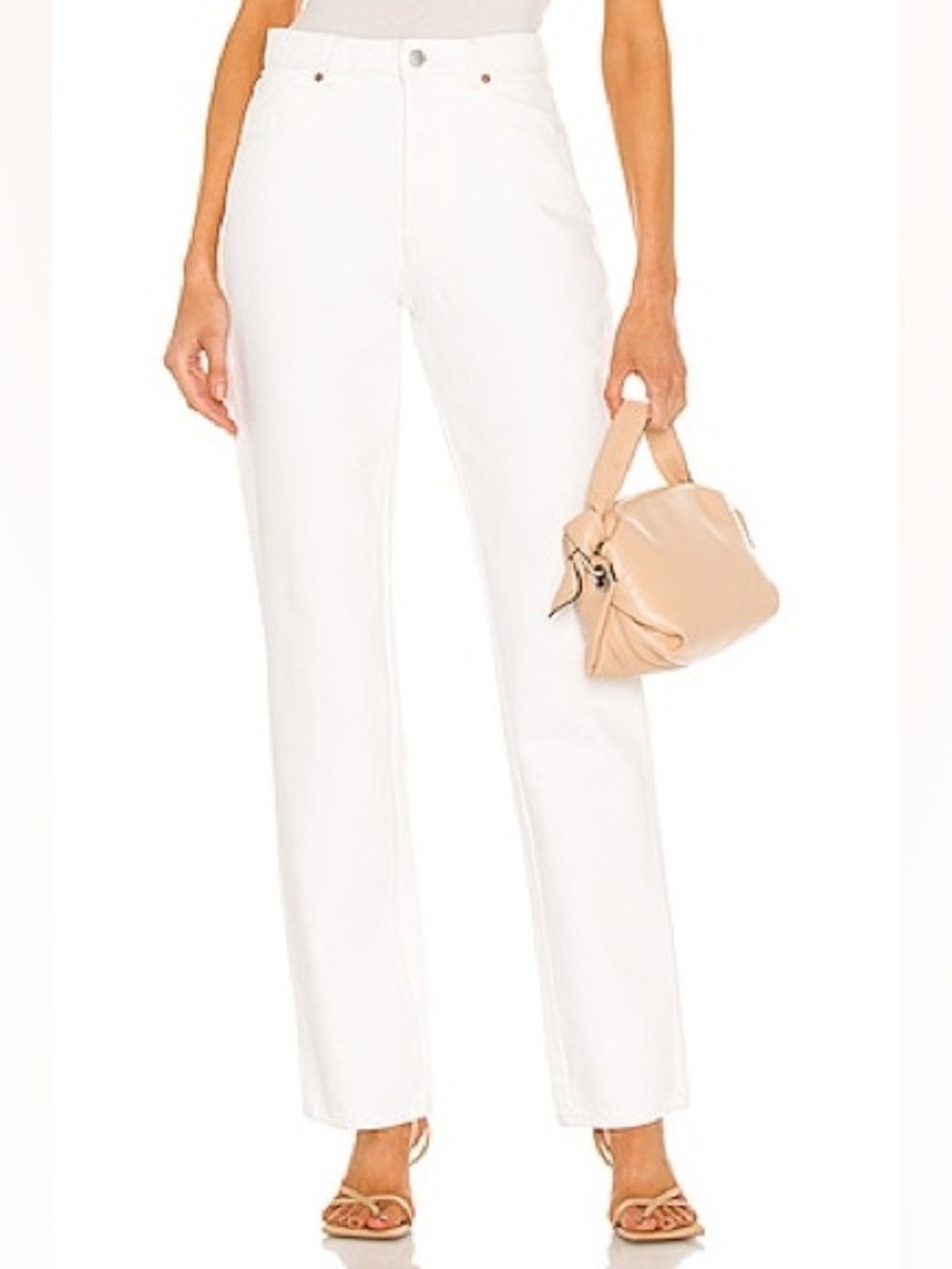 ROLLA'S High-Rise Straight Leg Jeans - Vintage White